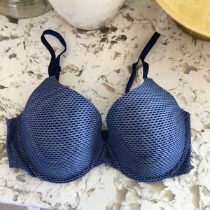 Victoria Secret Uplift Semi Demi Bra in Blue 34DD